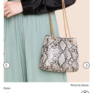 Erin Snake Print Bucket Handbag